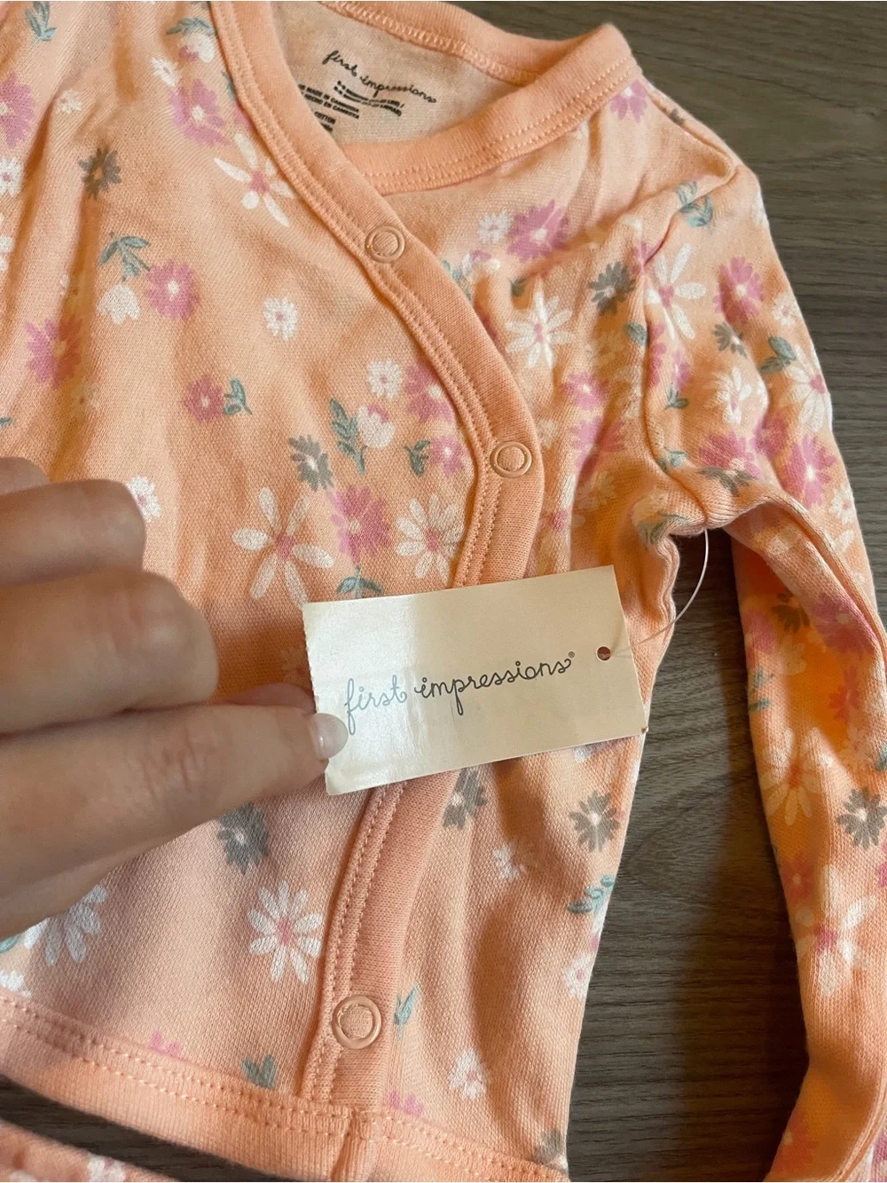 First Impressions Baby Girl Floral Cardigan & Footed Pants Set 6-9M | 2pc NEW